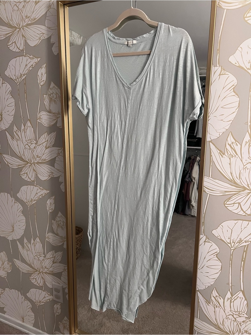 Z Supply Light Blue V-Neck Midi Dress